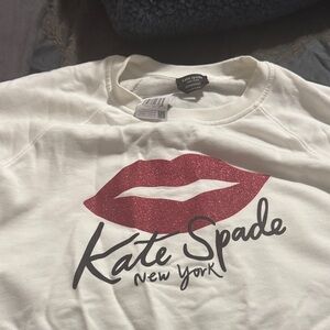 kate spade Kids Cream Sweatshirt with Red Lips